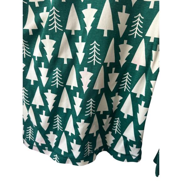 Hanna Andersson Green & White Christmas Tree Print Pajama Shirt Size Small - Picture 7 of 9